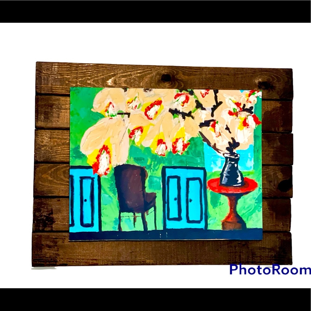 Home decor print on wood mount